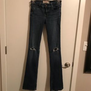 Bootcut Ripped Knee Dark Wash Hollister Jeans
